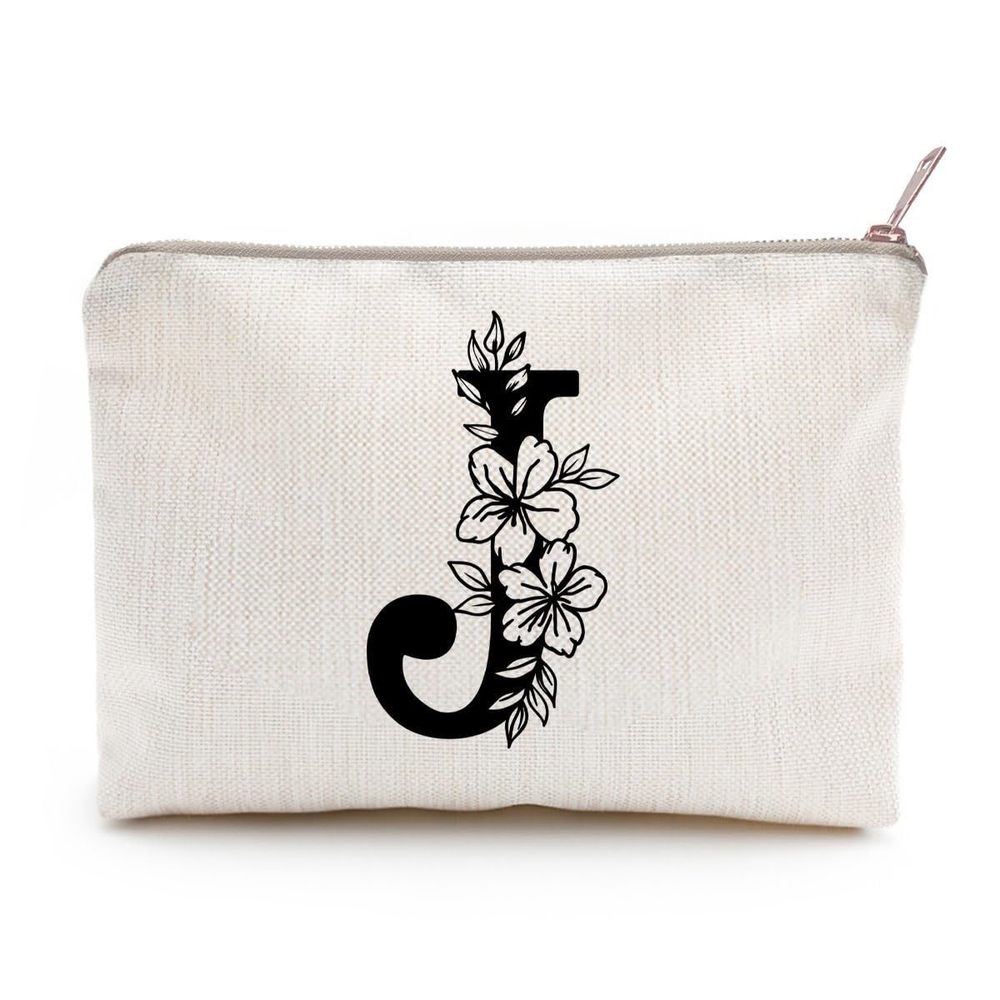 Monogram Toiletry Makeup Bag Personalized Travel Cosmetic Bag Floral Initial🦊